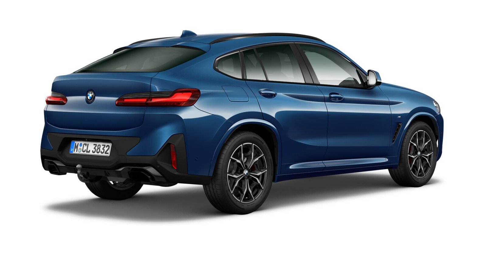 BMW BMW X in Blau von hinten