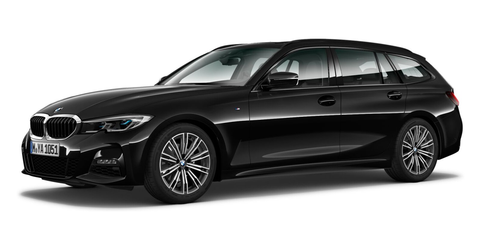 BMW BMW 3er in Schwarz von vorne BMW BMW 3er in Schwarz von vorne