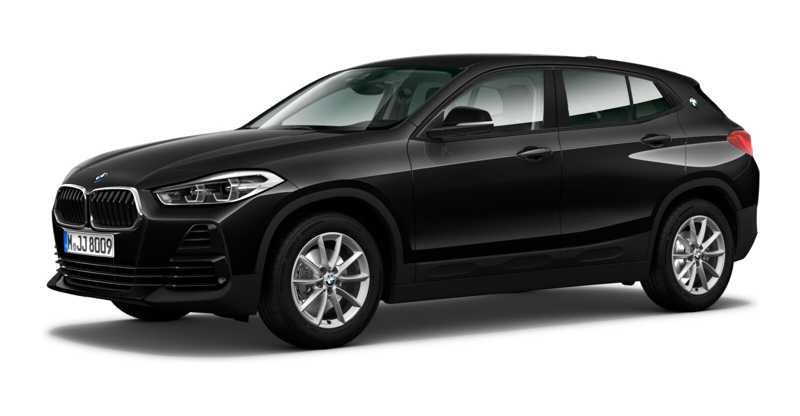 BMW X2 sDrive18i in Schwarz von vorne BMW X2 sDrive18i in Schwarz von vorne