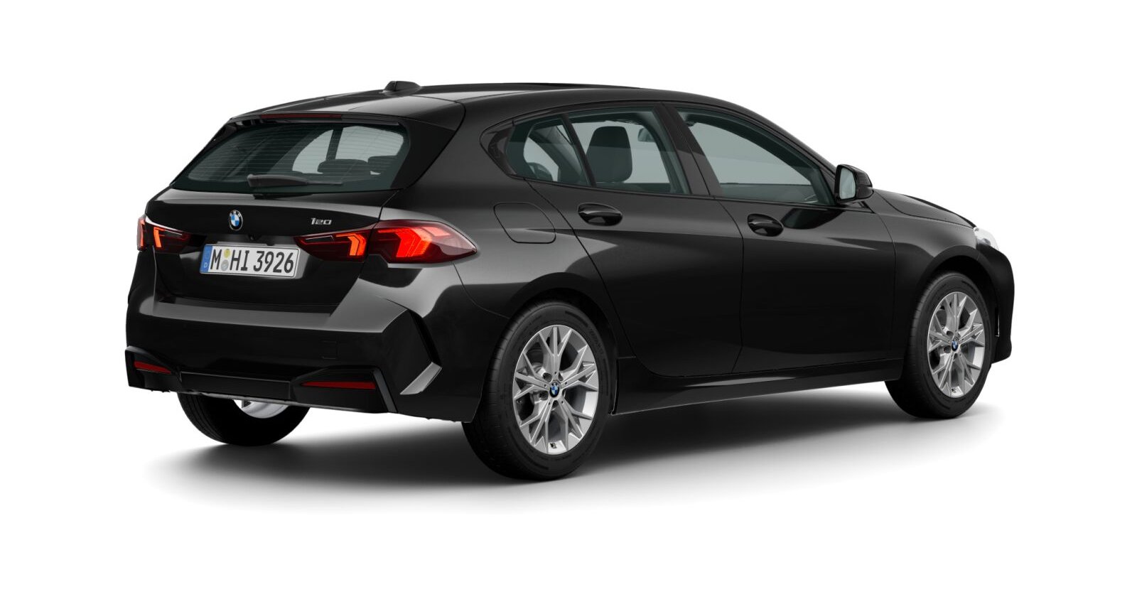 BMW BMW 1er in Schwarz von hinten