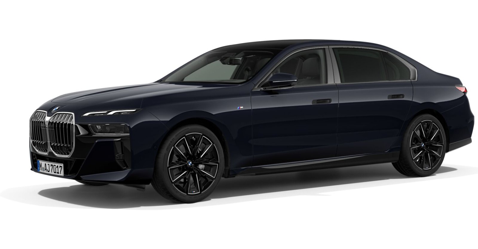 BMW 740d xDrive Limousine in Schwarz von vorne