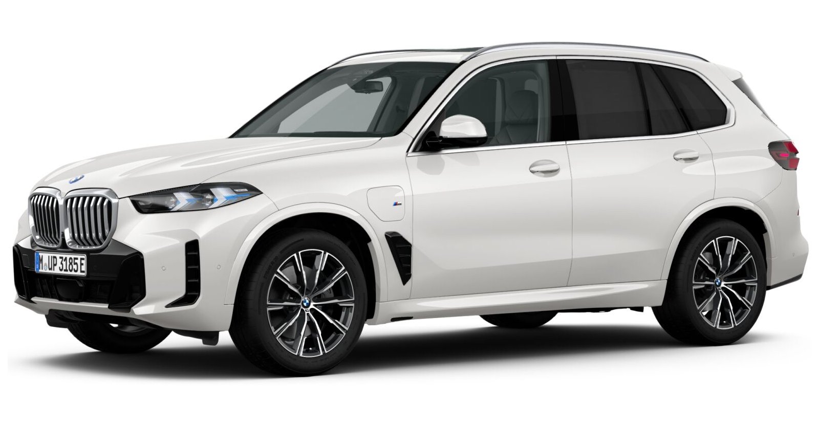 BMW X5 xDrive50e in Weiß von vorne