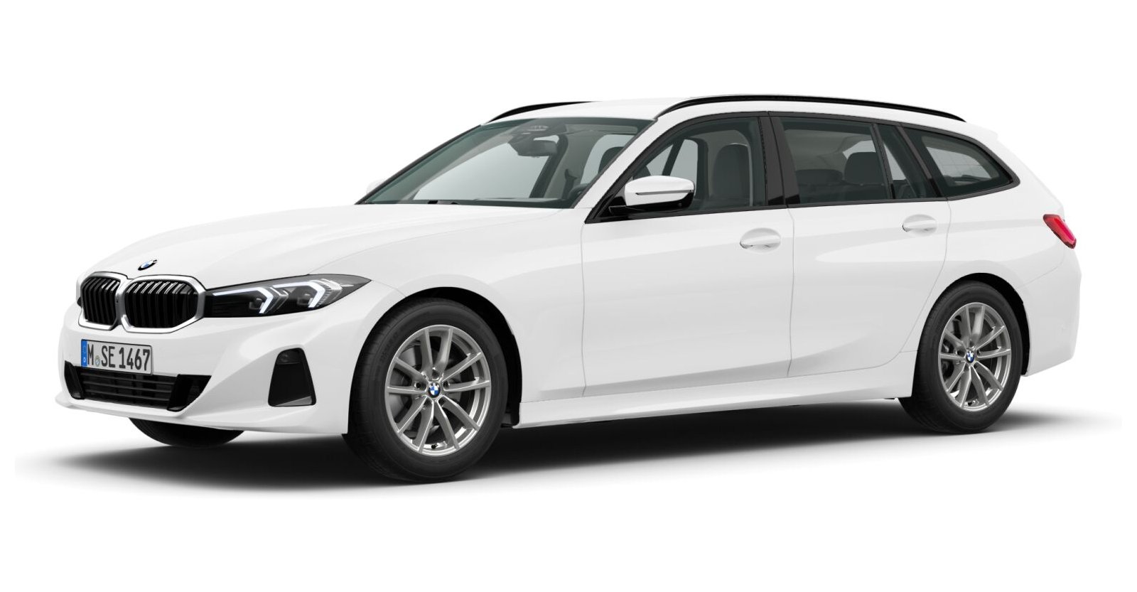 BMW 320i Touring in Weiß von vorne BMW 320i Touring in Weiß von vorne