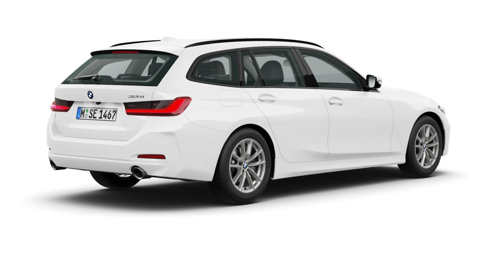 BMW BMW 3er in Weiß von hinten BMW BMW 3er in Weiß von hinten
