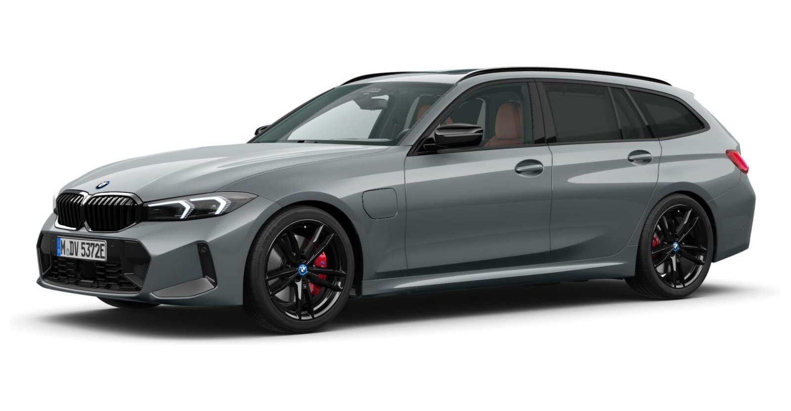 BMW 330e Touring in Grau von vorne BMW 330e Touring in Grau von vorne