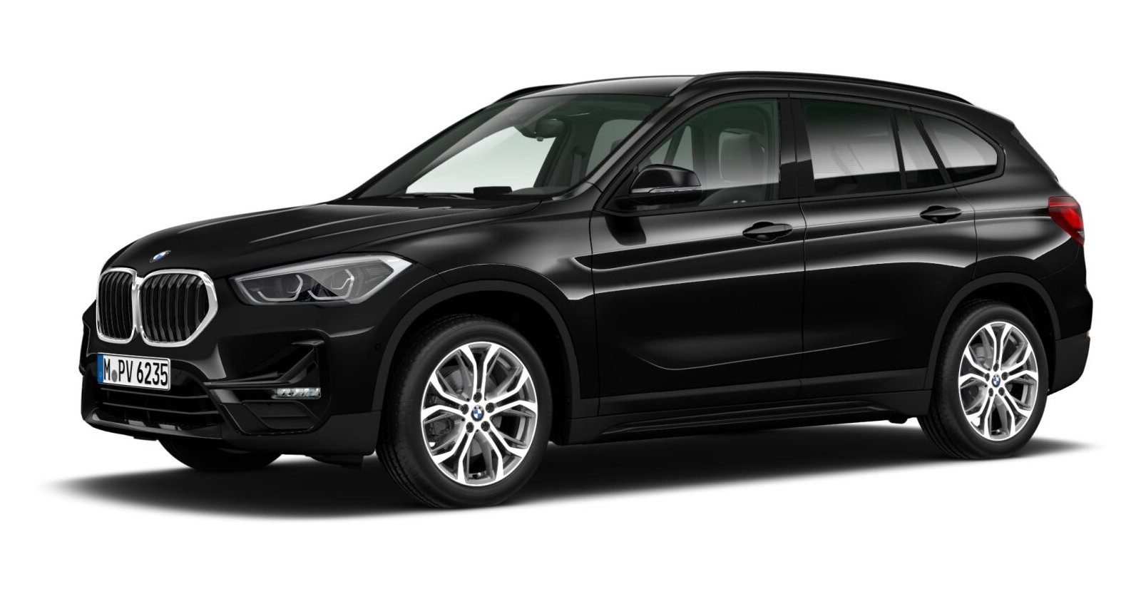 BMW X1 xDrive18d in Schwarz von vorne BMW X1 xDrive18d in Schwarz von vorne