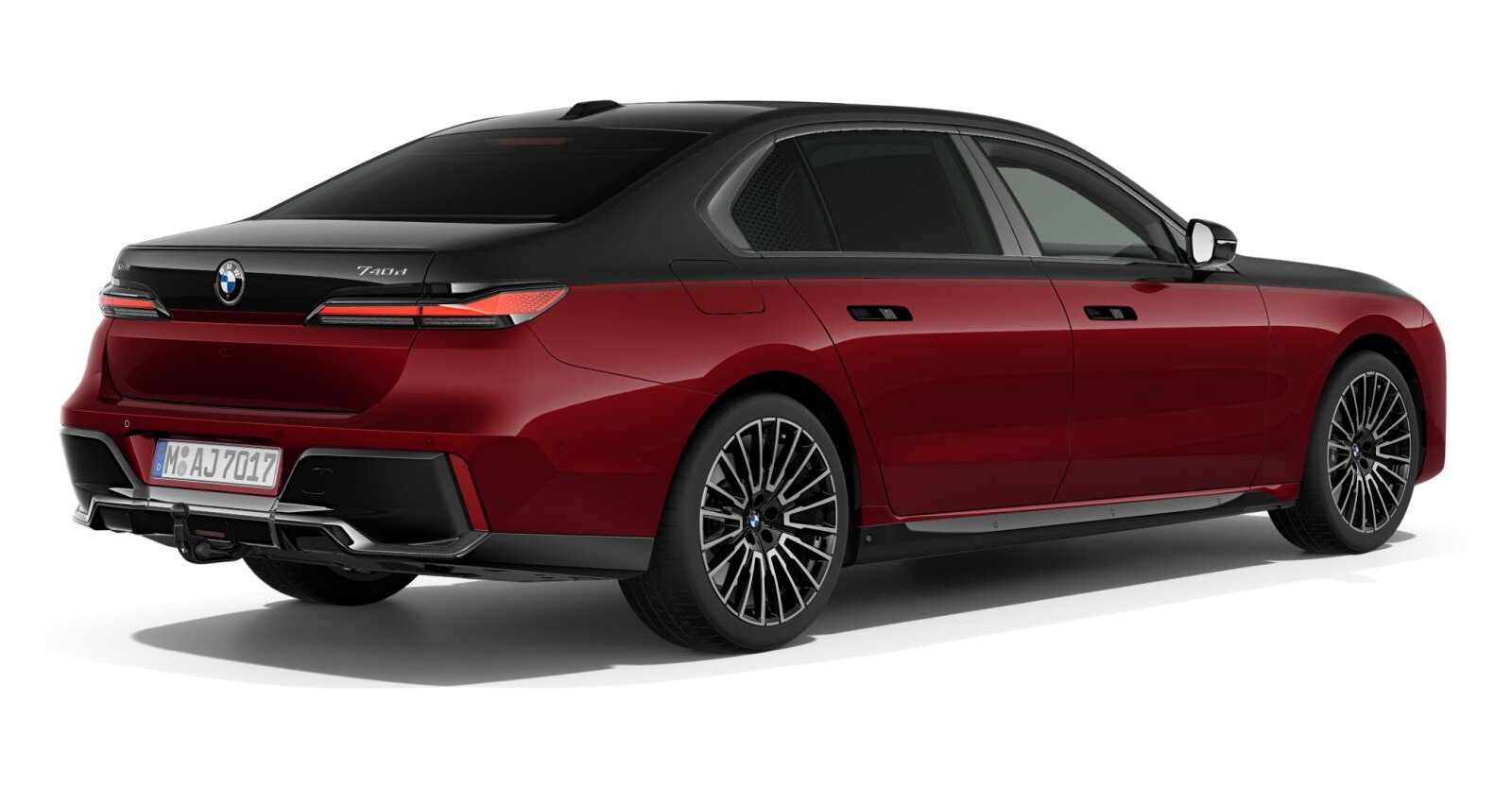 BMW BMW 7er in Rot von hinten