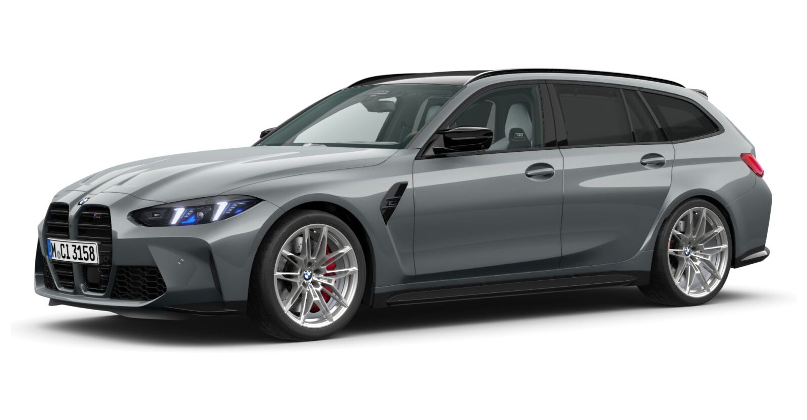 BMW M3 Competition Touring mit M xDrive in Grau von vorne