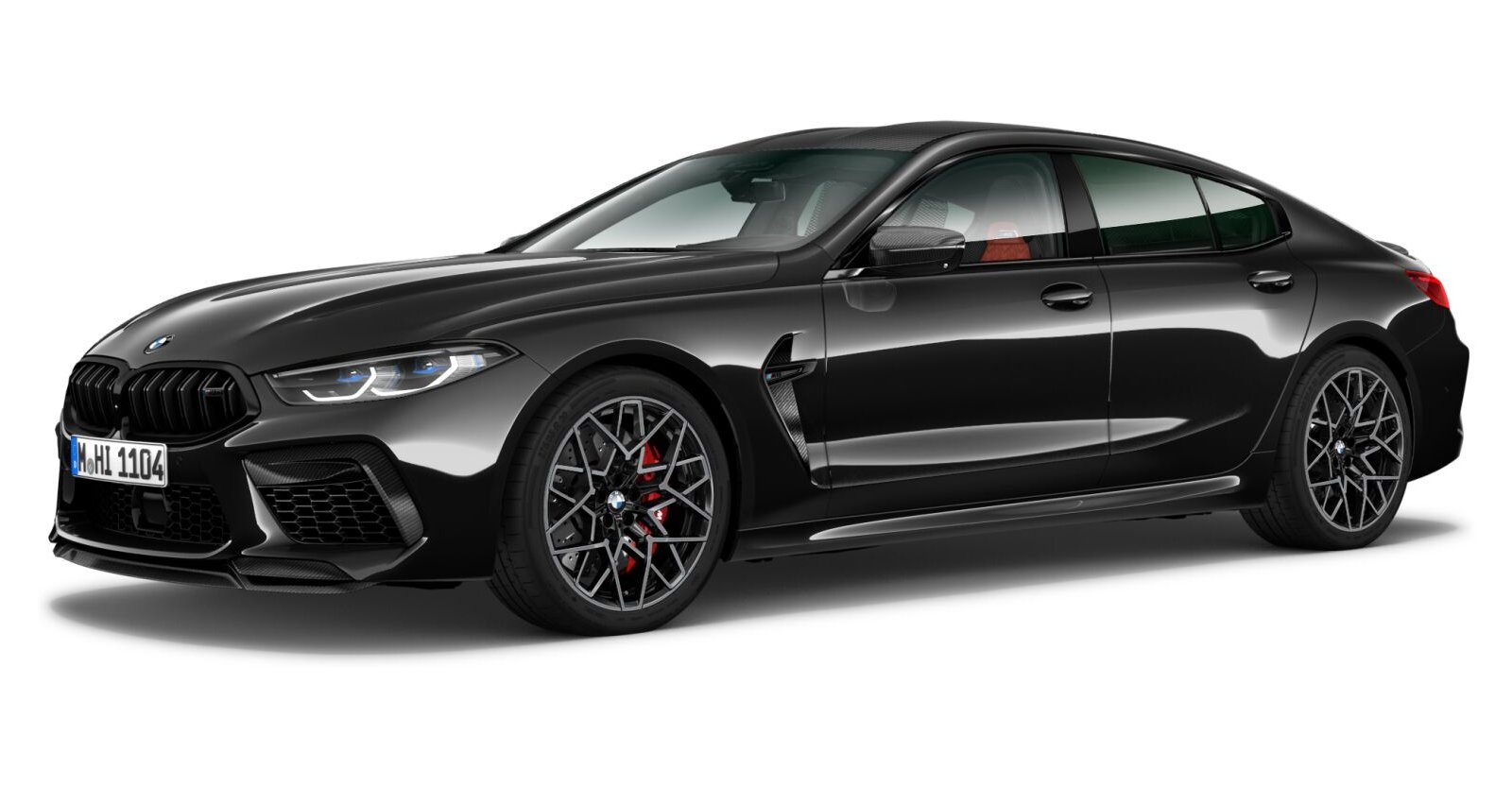 BMW M8 Competition Gran Coupé in Schwarz von vorne
