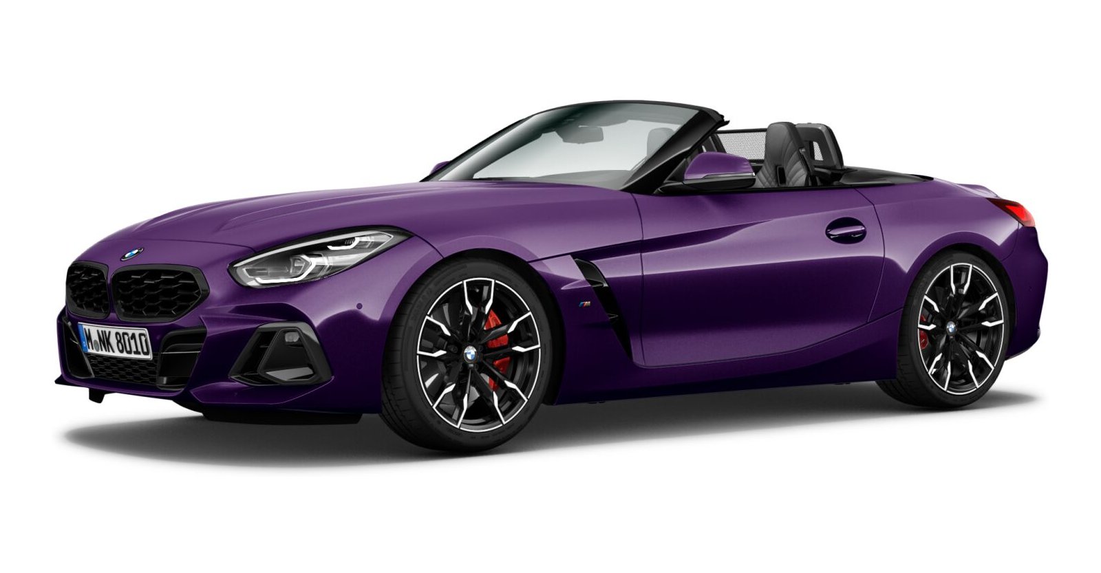 BMW Z4 M40i in Lila von vorne BMW Z4 M40i in Lila von vorne