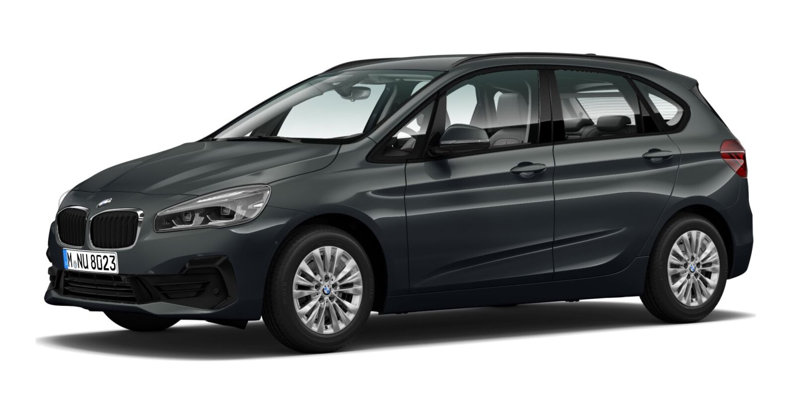 BMW 218i Active Tourer in Grau von vorne BMW 218i Active Tourer in Grau von vorne