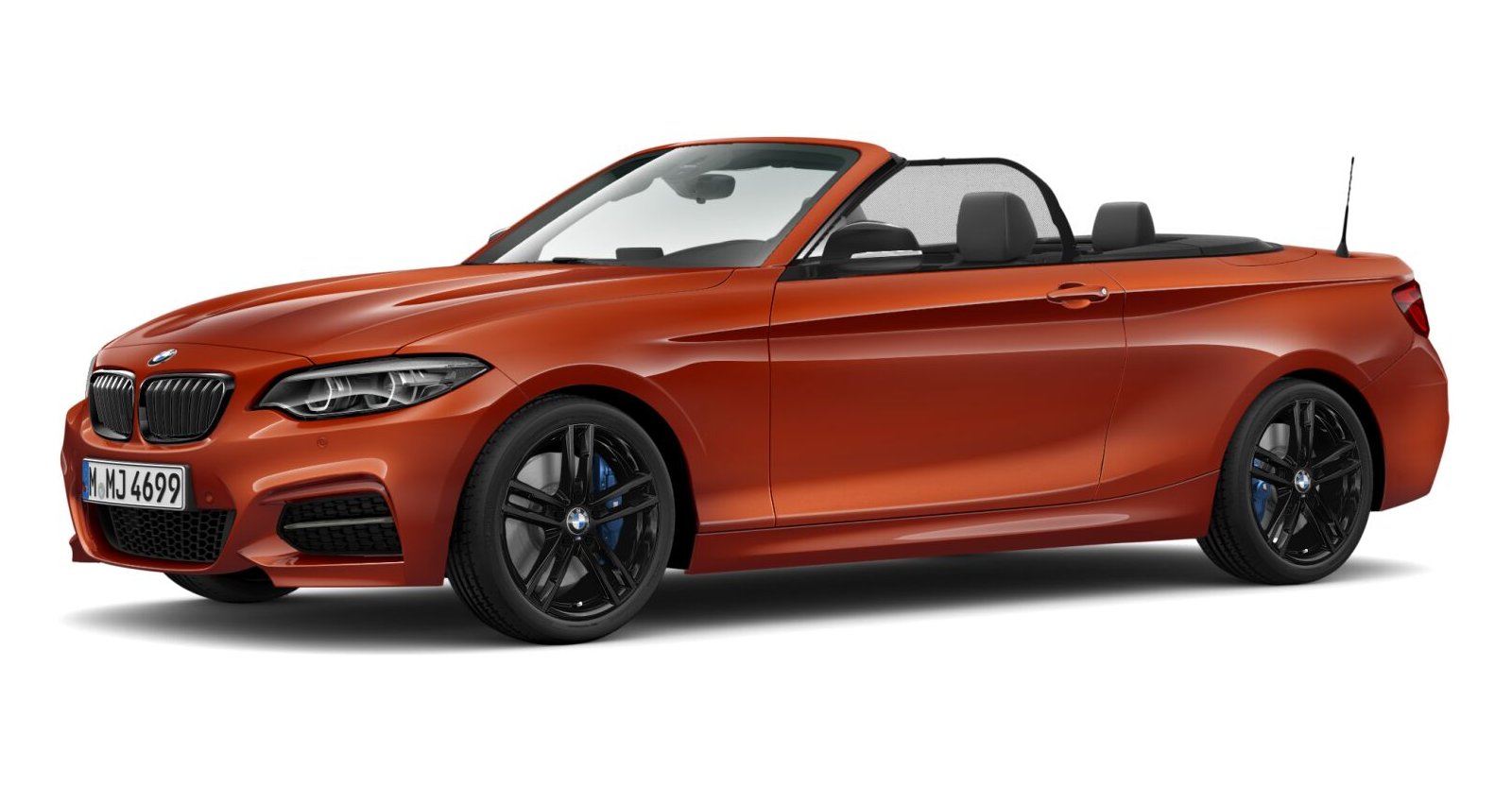BMW M240i Cabrio in Orange von vorne