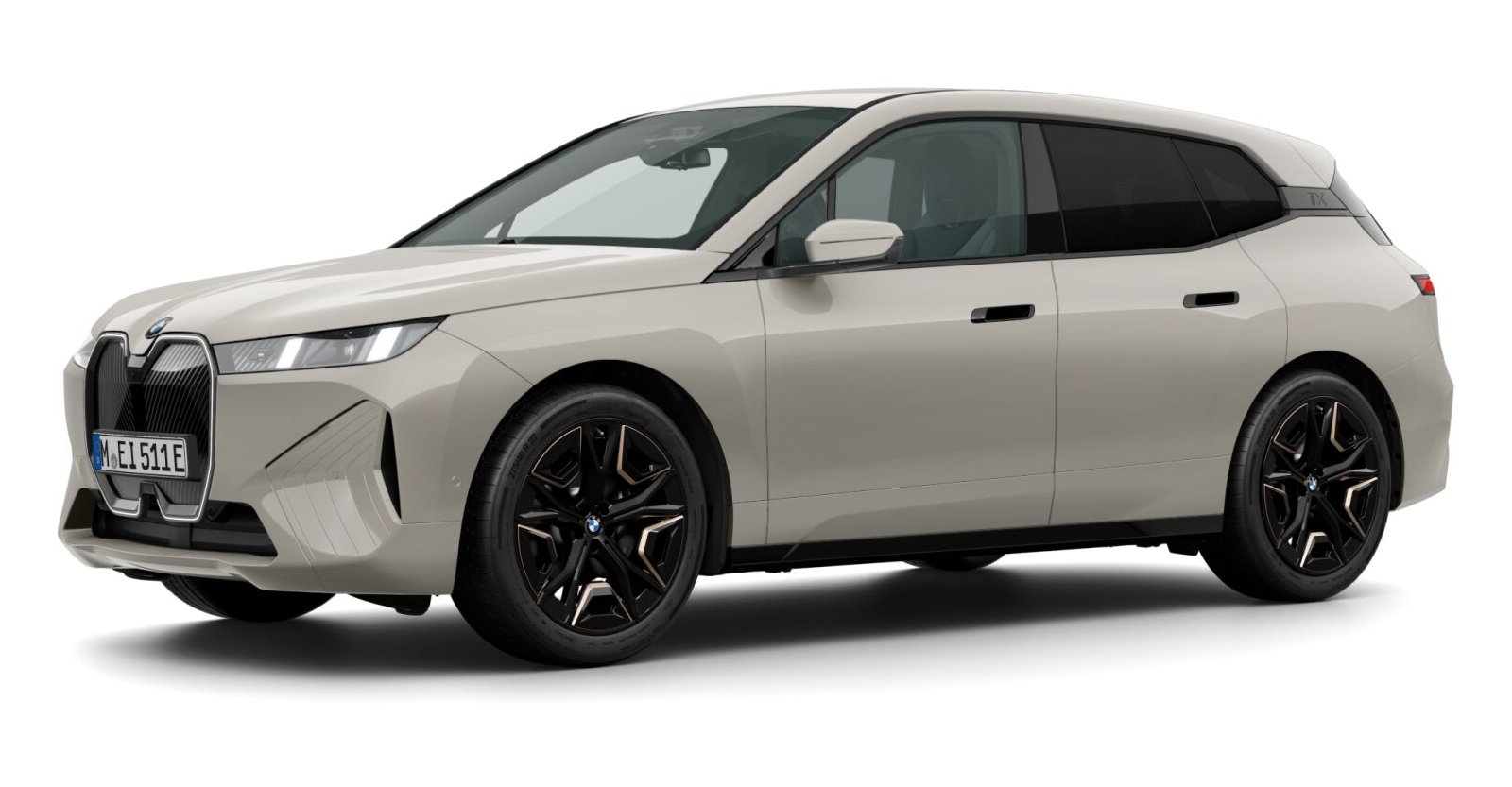 BMW iX xDrive45 in Grau von vorne