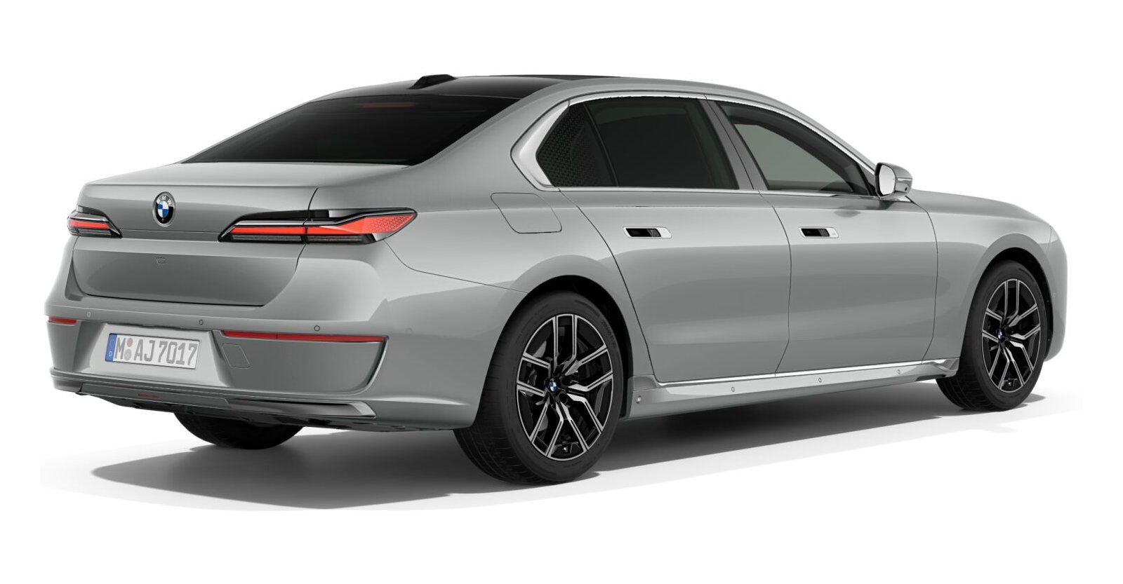 BMW BMW 7er in Grau von hinten