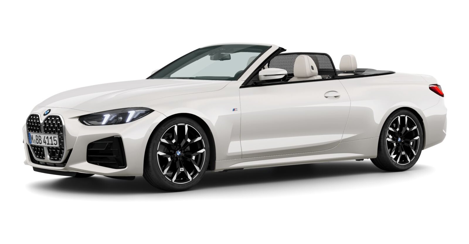 BMW 420d Cabrio in Weiß von vorne