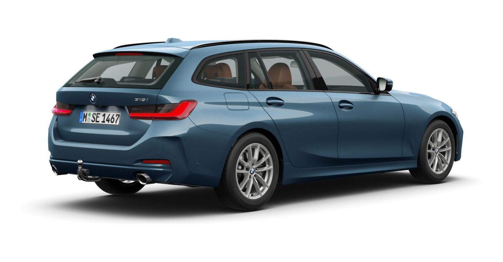 BMW BMW 3er in Blau von hinten