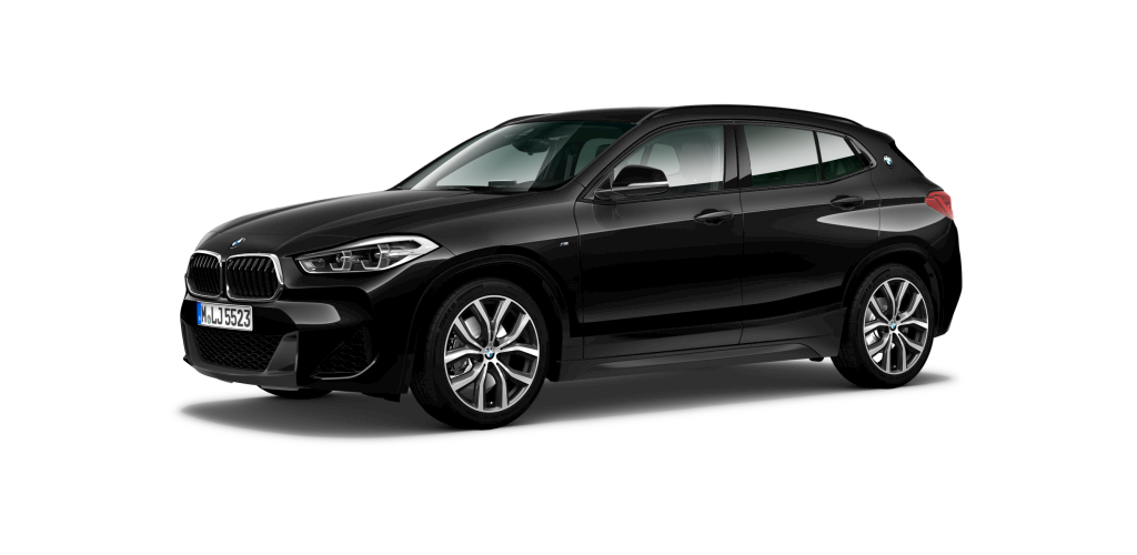 BMW X2 xDrive20d in Schwarz von vorne