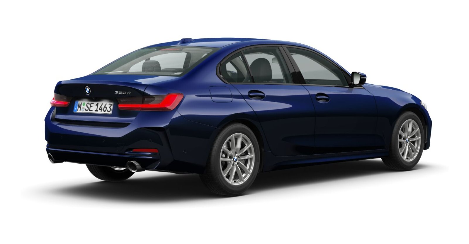 BMW BMW 3er in Blau von hinten BMW BMW 3er in Blau von hinten