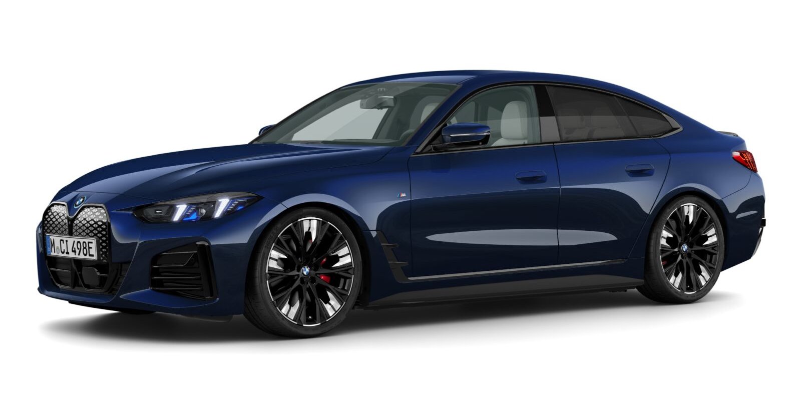 BMW i4 eDrive40 Gran Coupé in Blau von vorne