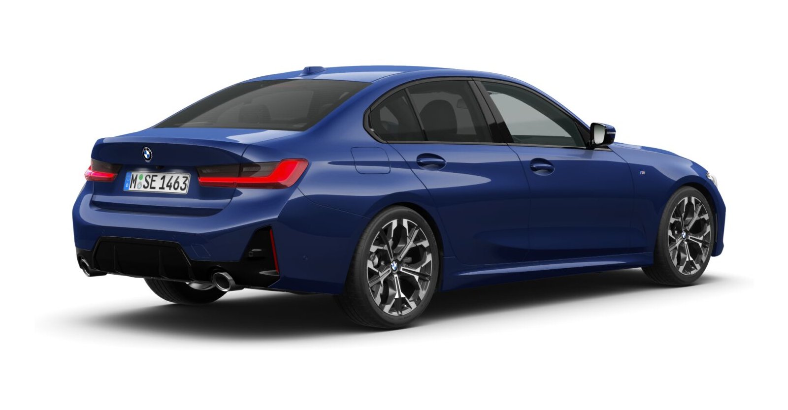 BMW BMW 3er in Blau von hinten BMW BMW 3er in Blau von hinten