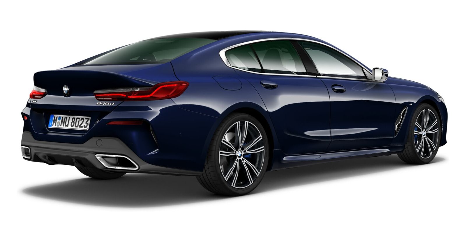 BMW BMW 8er in Blau von hinten