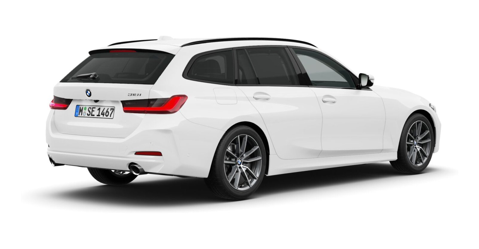 BMW BMW 3er in Weiß von hinten BMW BMW 3er in Weiß von hinten