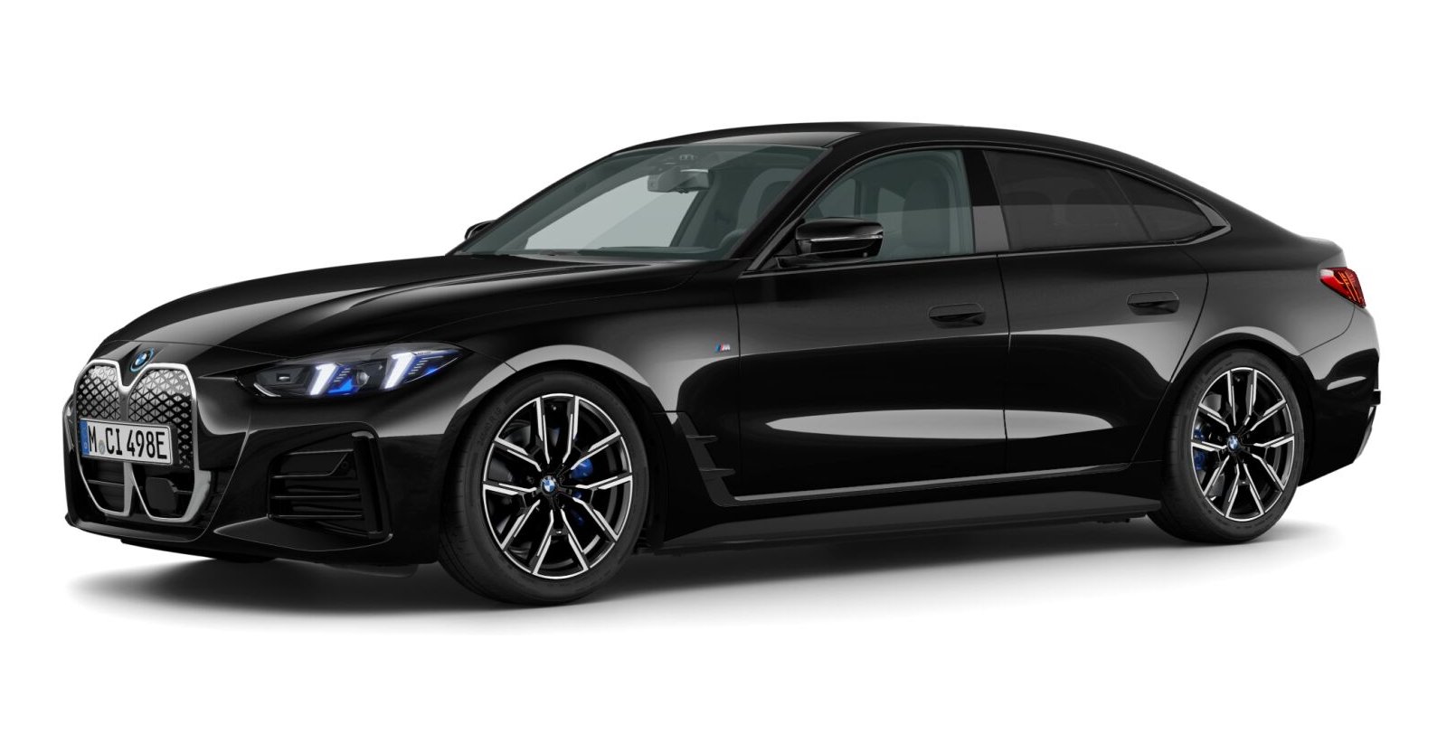BMW i4 eDrive40 Gran Coupé in Schwarz von vorne