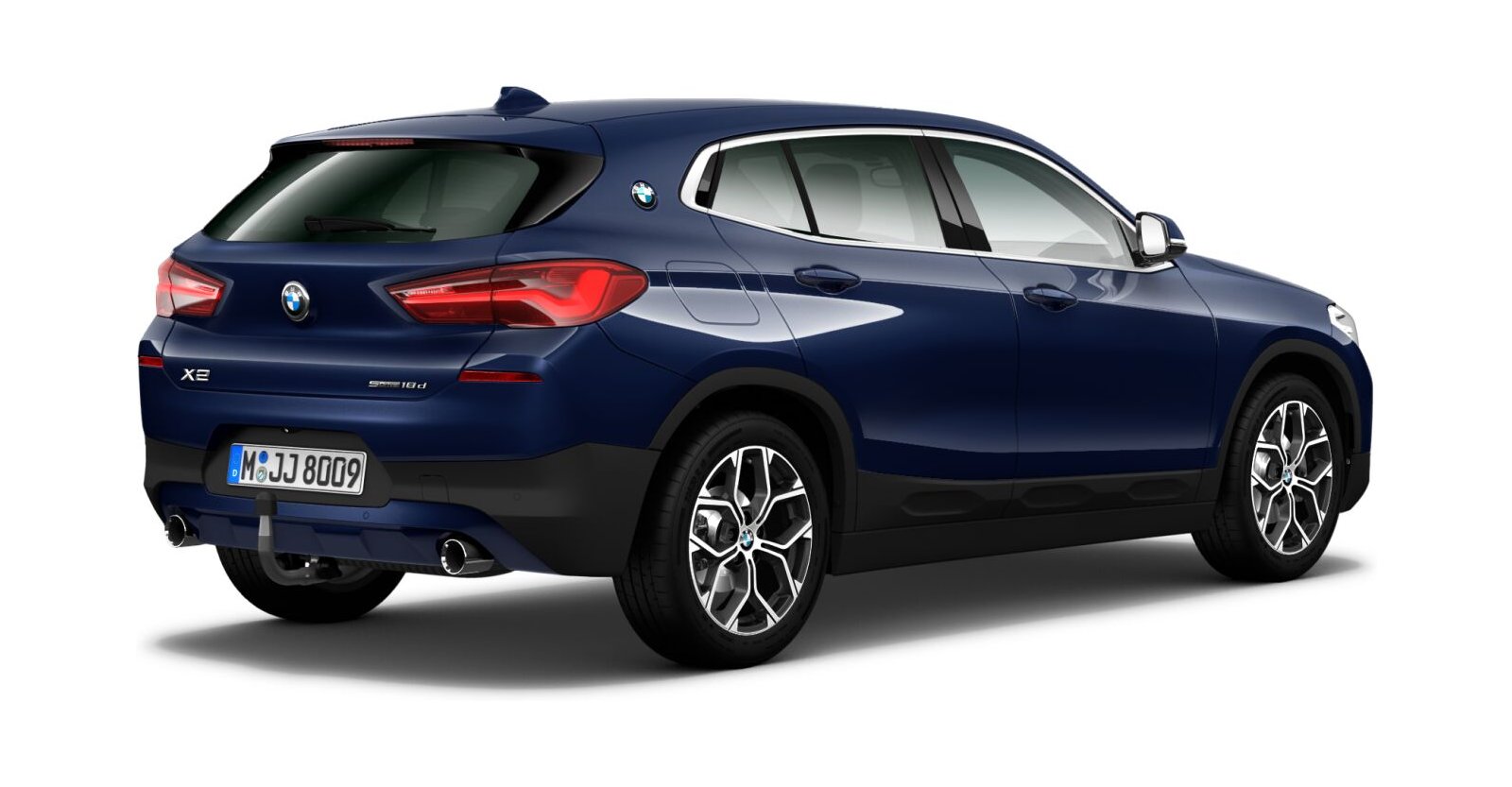 BMW BMW X in Blau von hinten BMW BMW X in Blau von hinten