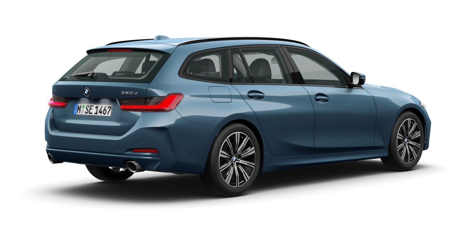 BMW BMW 3er in Blau von hinten