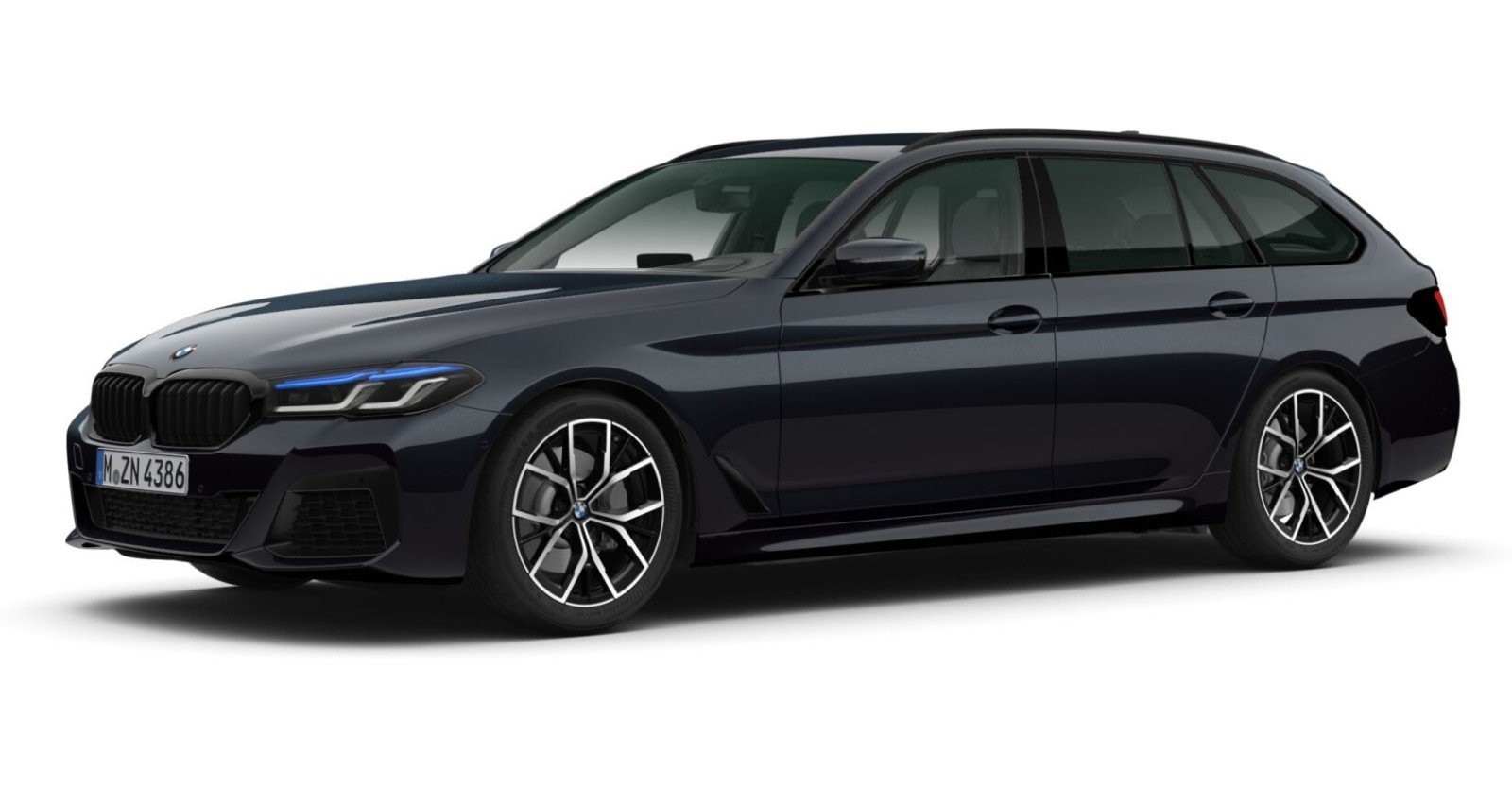 BMW 520d Touring in Schwarz von vorne