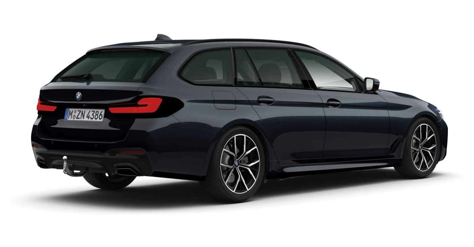 BMW BMW 5er in Schwarz von hinten