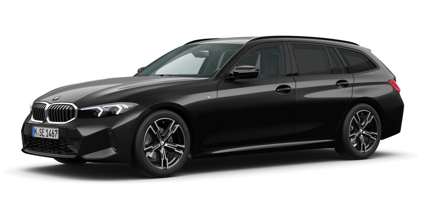 BMW BMW 3er in Schwarz von vorne BMW BMW 3er in Schwarz von vorne