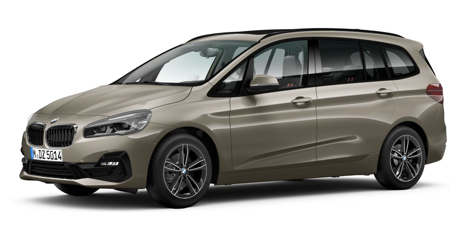 BMW 218d Gran Tourer in Beige von vorne BMW 218d Gran Tourer in Beige von vorne