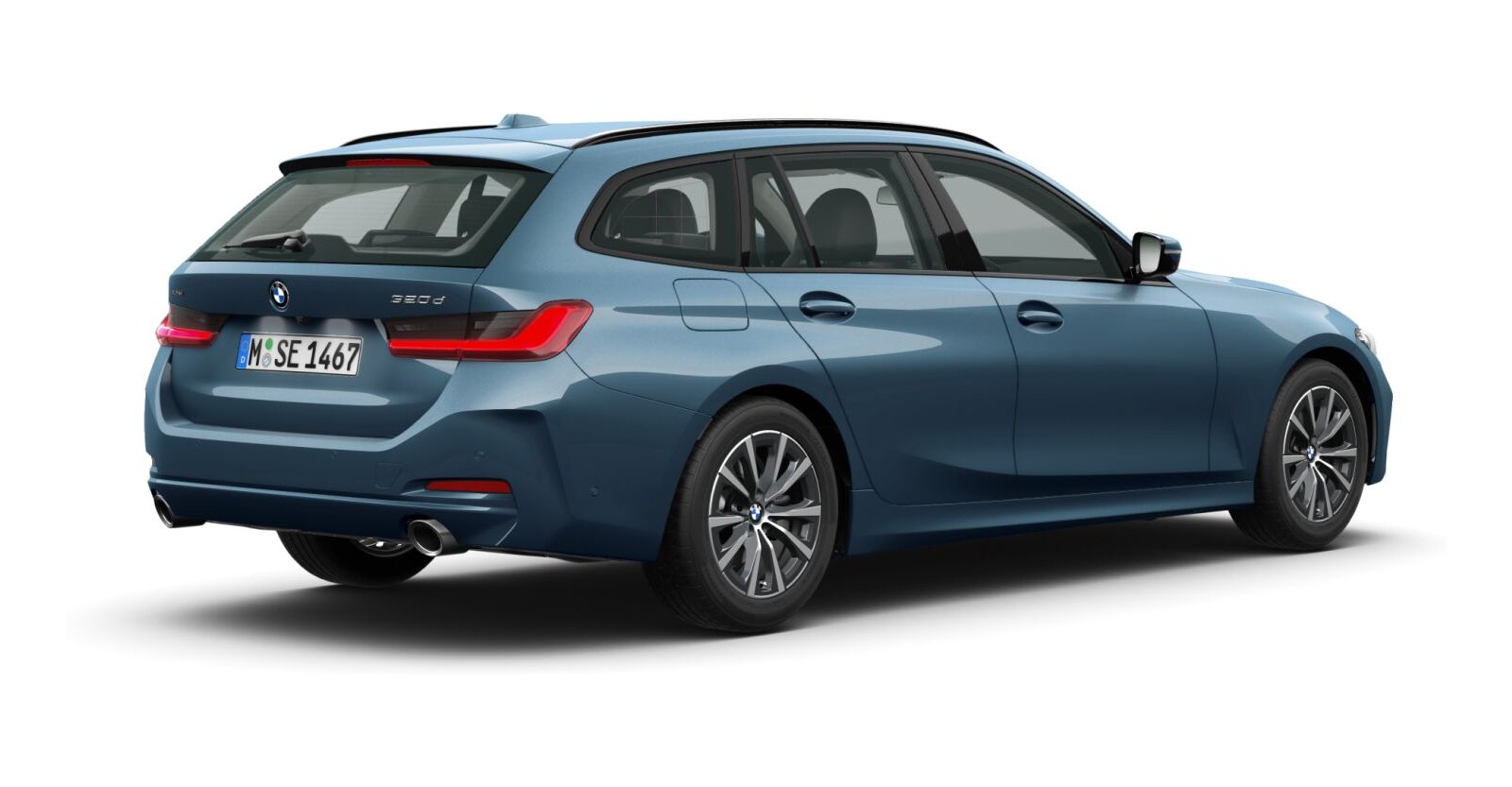 BMW BMW 3er in Blau von hinten