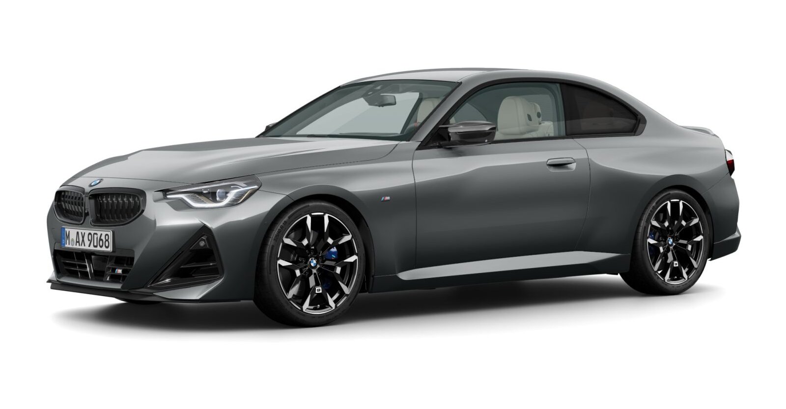 BMW M240i xDrive Coupé in Grau von vorne