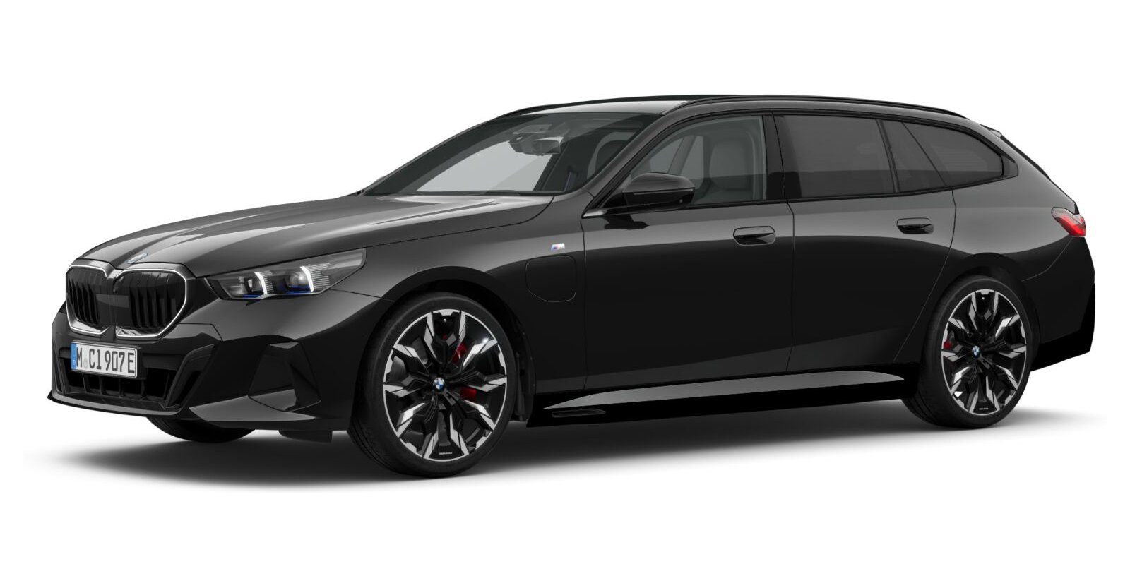 BMW 550e xDrive Touring in Schwarz von vorne BMW 550e xDrive Touring in Schwarz von vorne