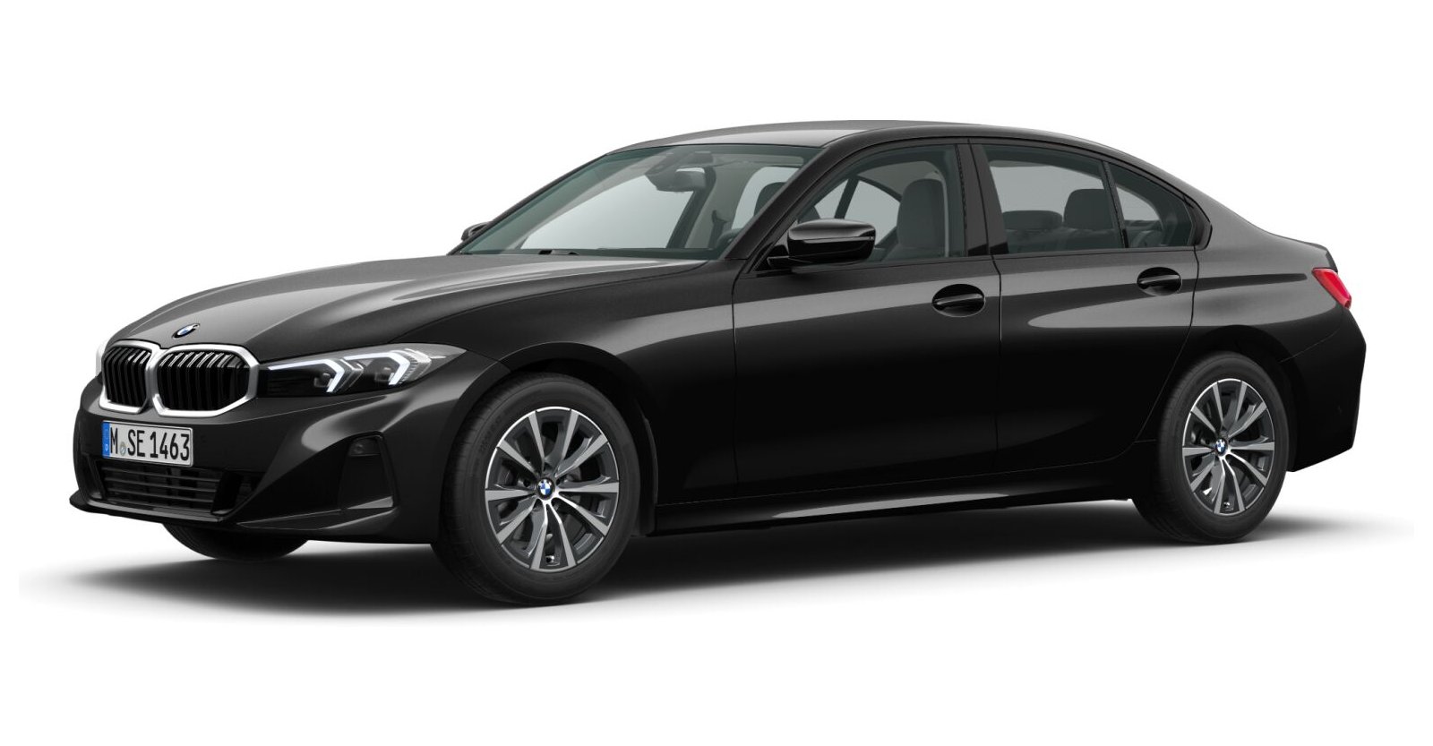 BMW 318i Limousine in Schwarz von vorne