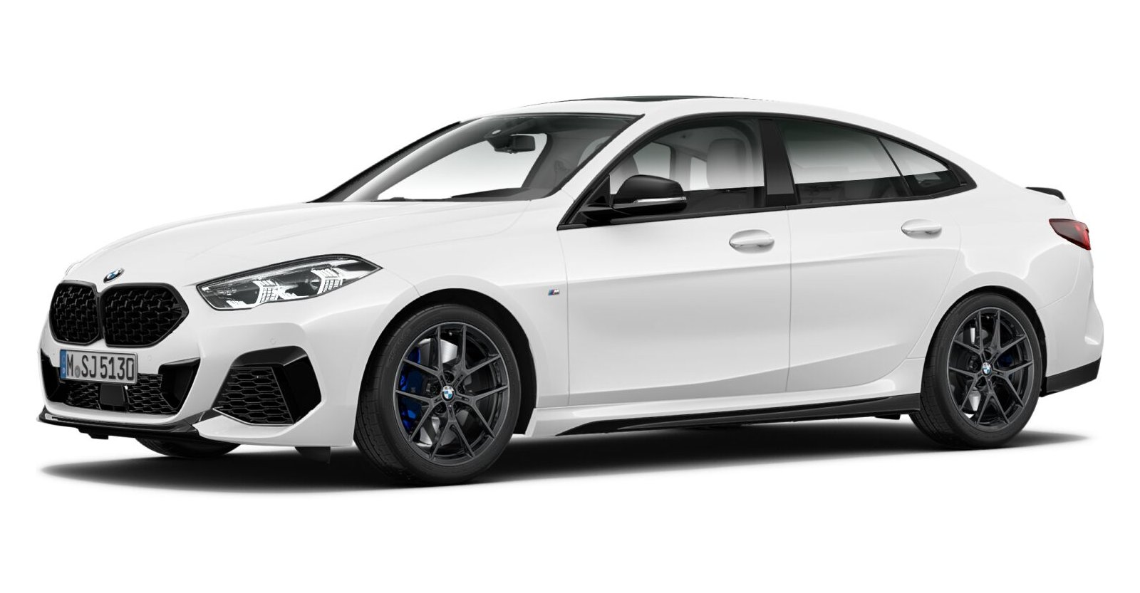 BMW M235i xDrive Gran Coupé in Weiß von vorne