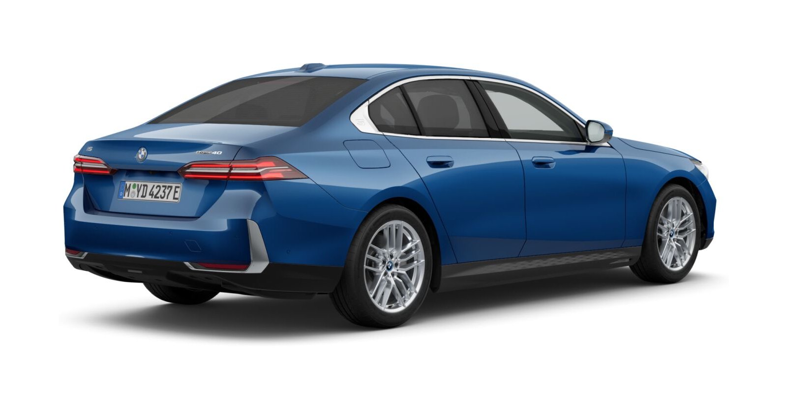 BMW BMW I in Blau von hinten