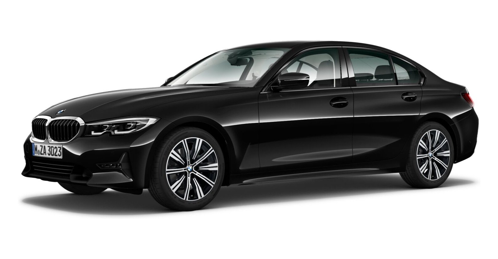 BMW BMW 3er in Schwarz von vorne BMW BMW 3er in Schwarz von vorne