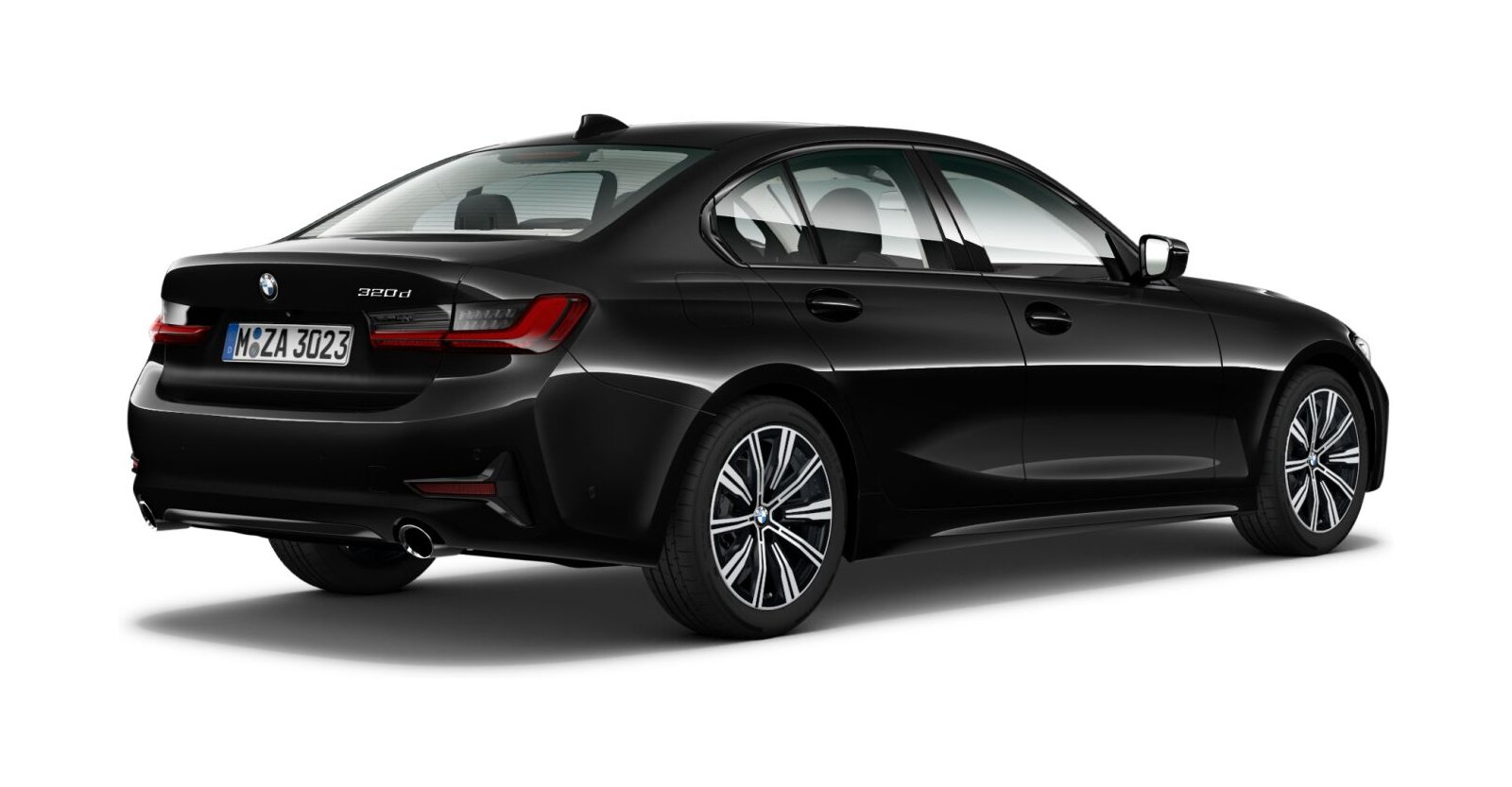 BMW BMW 3er in Schwarz von hinten BMW BMW 3er in Schwarz von hinten