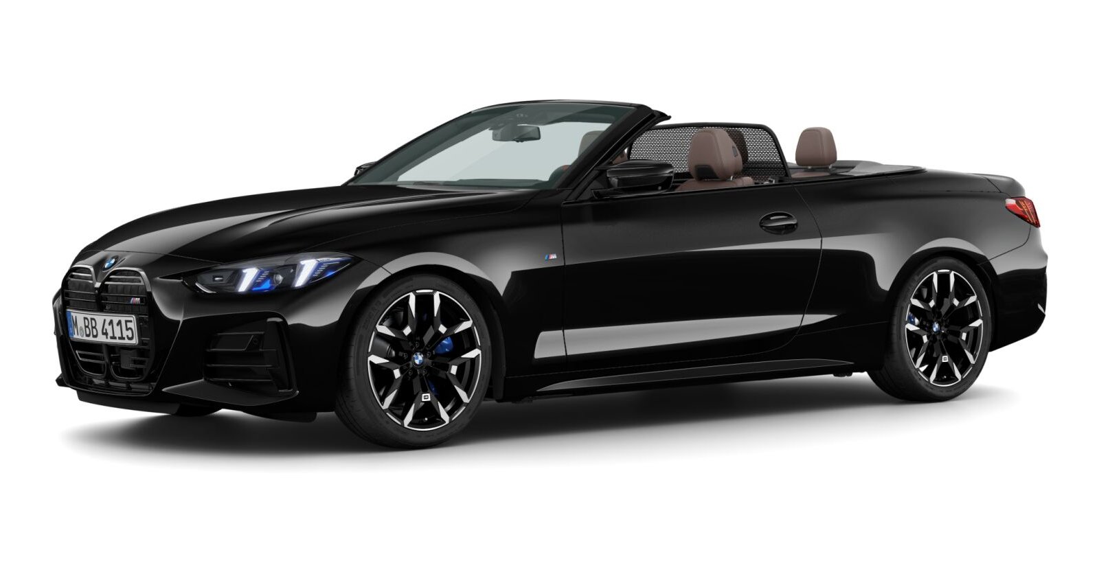 BMW M440i xDrive Cabrio in Schwarz von vorne BMW M440i xDrive Cabrio in Schwarz von vorne