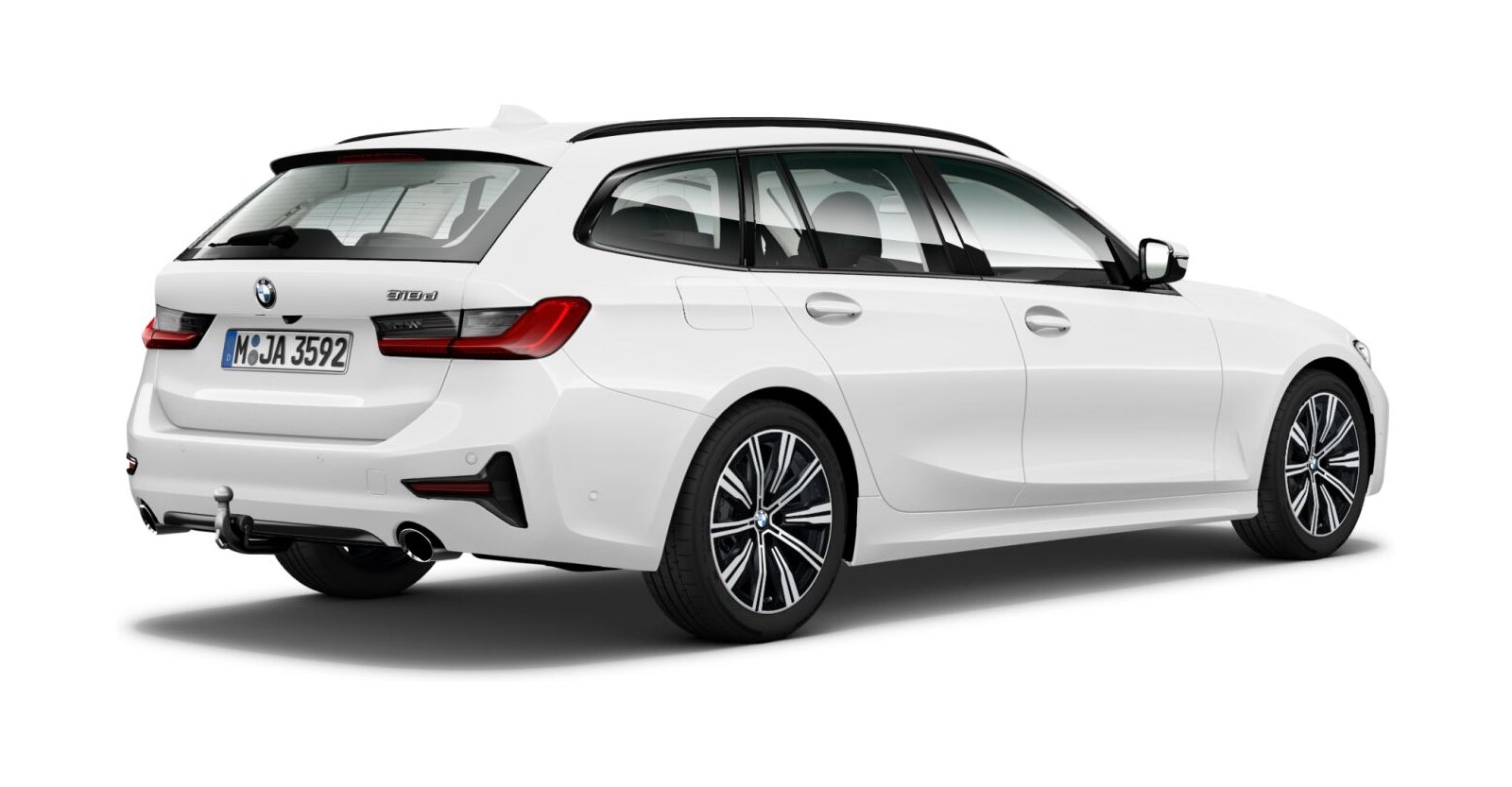 BMW BMW 3er in Weiß von hinten BMW BMW 3er in Weiß von hinten
