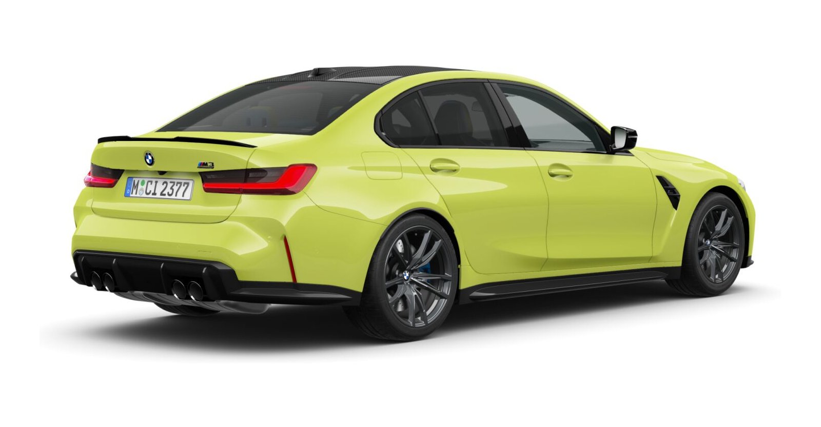 BMW BMW M in Gelb von hinten BMW BMW M in Gelb von hinten