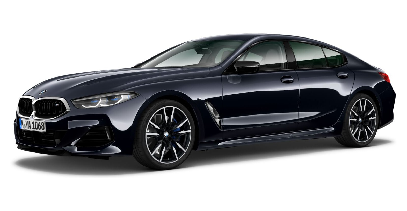 BMW M850i xDrive Gran Coupe in Schwarz von vorne