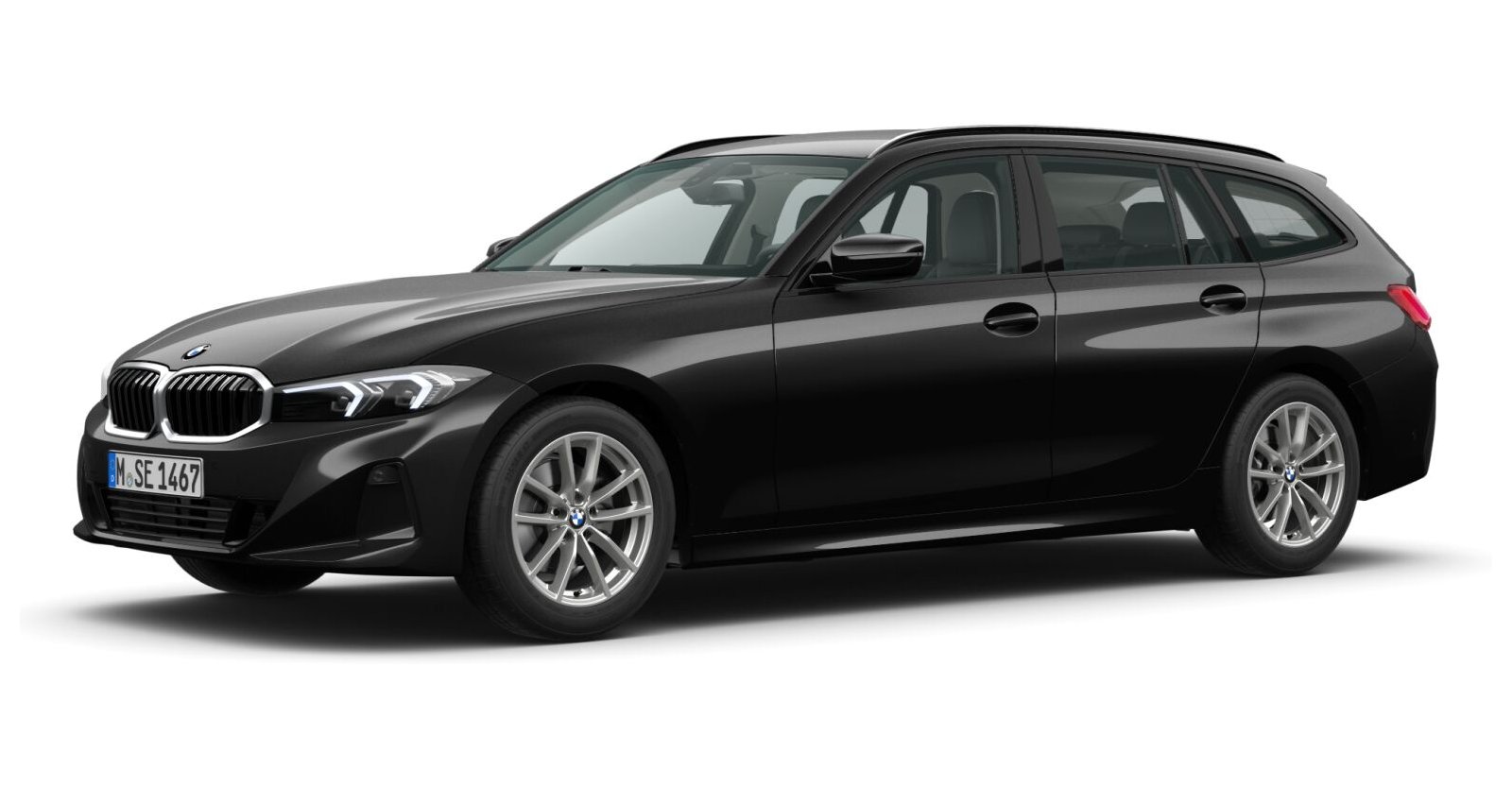 BMW BMW 3er in Schwarz von vorne