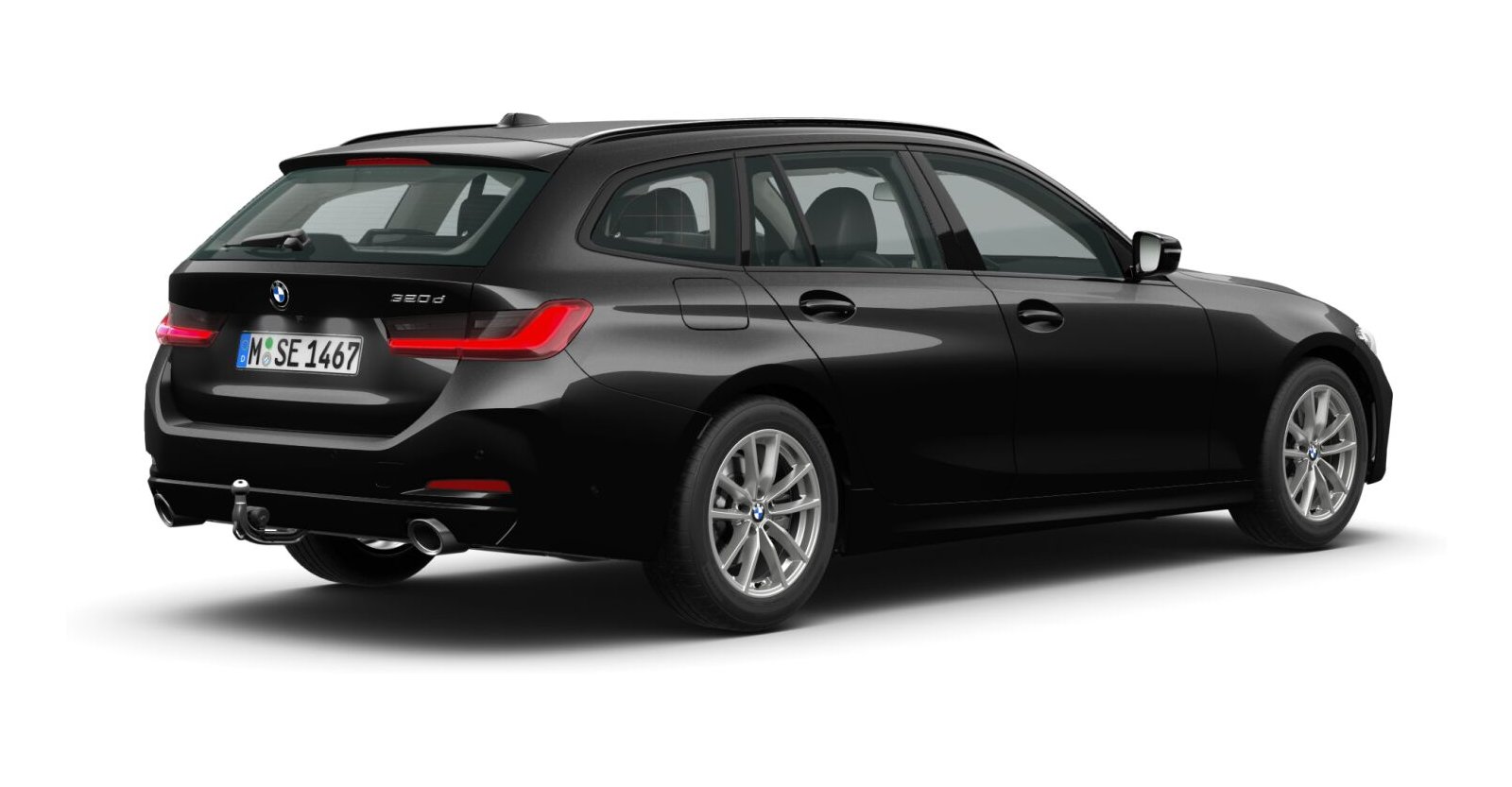 BMW BMW 3er in Schwarz von hinten