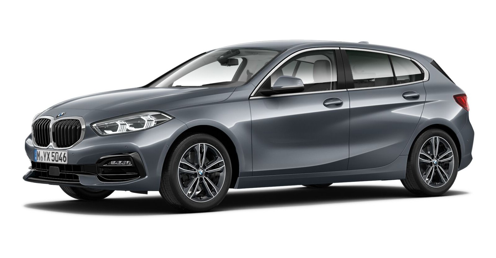 BMW 118i in Grau von vorne BMW 118i in Grau von vorne