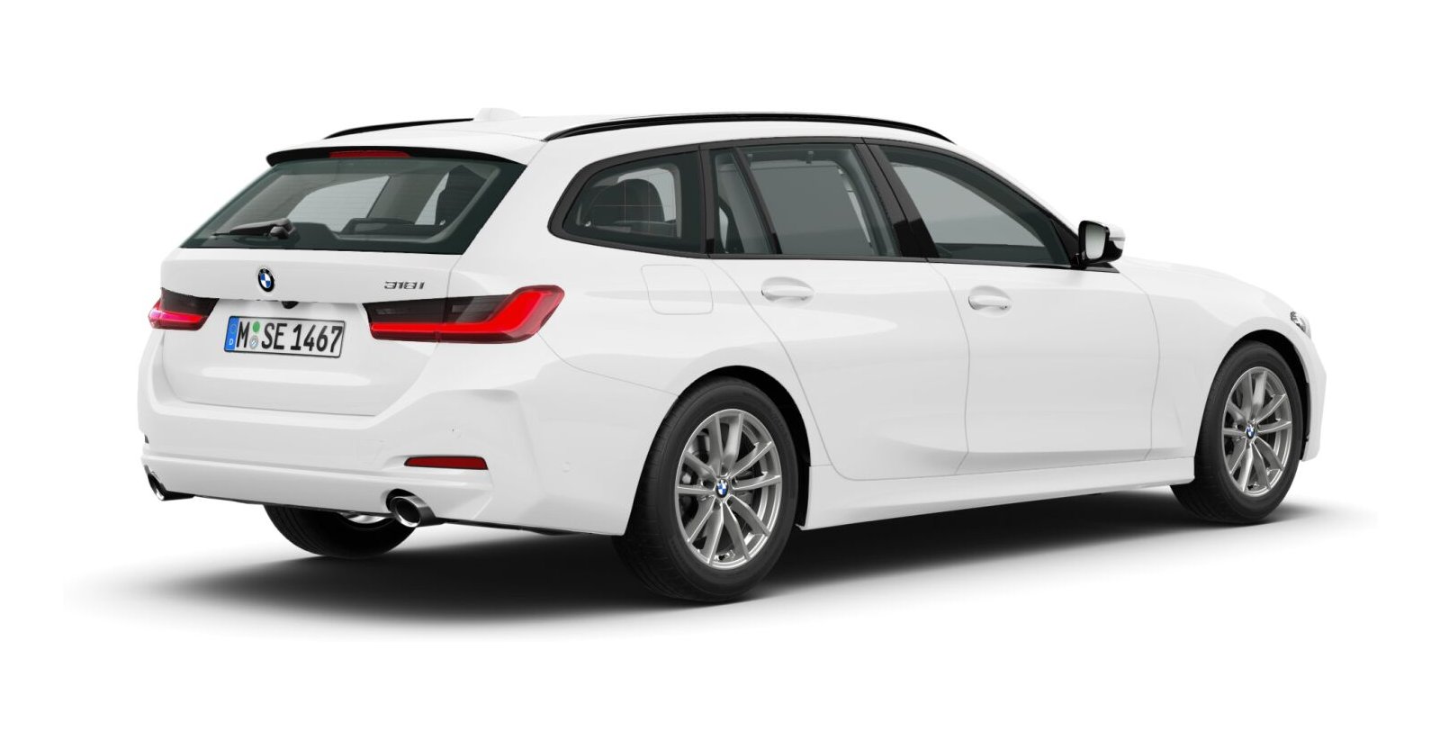 BMW BMW 3er in Weiß von hinten