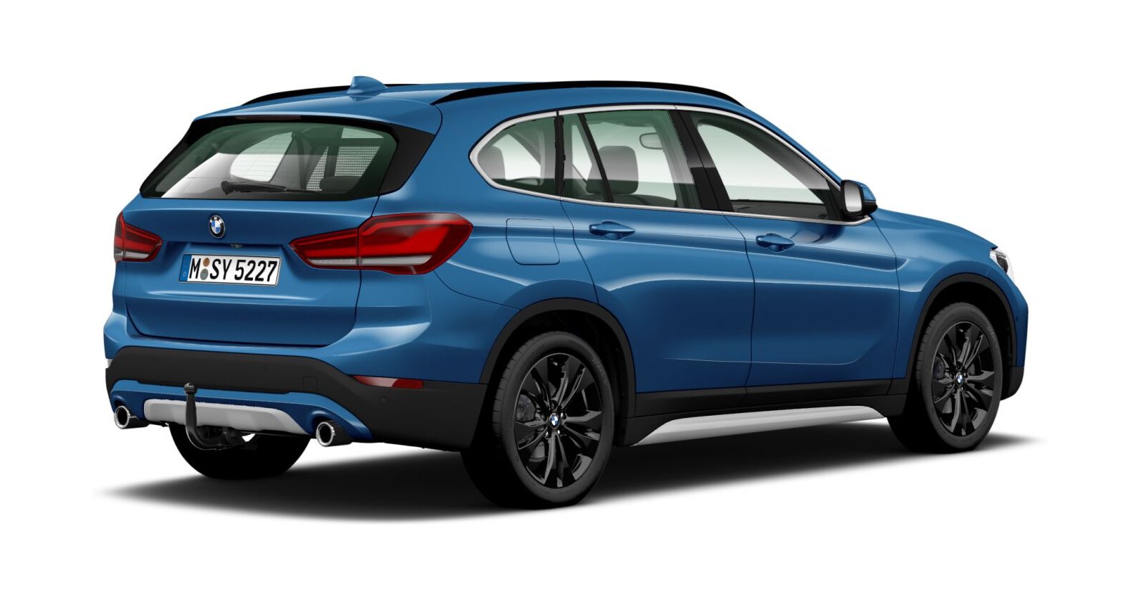 BMW BMW X in Blau von hinten BMW BMW X in Blau von hinten